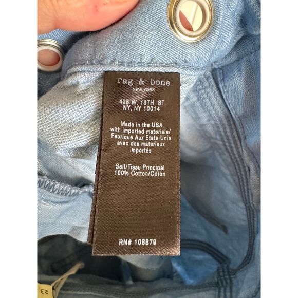 Rag & Bone Womens Shorts Sz 23 Slim Fit High Rise Powder Blue Cotton - Picture 9 of 10